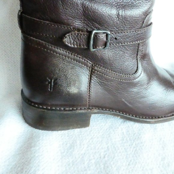 Shirley Rivet Tall Frye boots size 9 Dark Brown - Picture 4 of 4